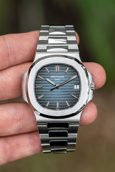 patek philippe nautilus blue dial stainless|Patek Philippe Nautilus 5711 price.